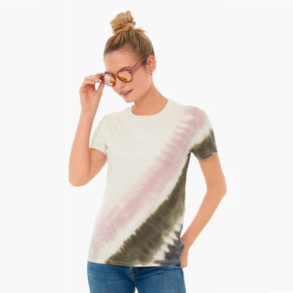 Z Supply Women's Easy Stripe Tie-Dye Tee Short Sleeve T-Shirt sz S Tuckernuck